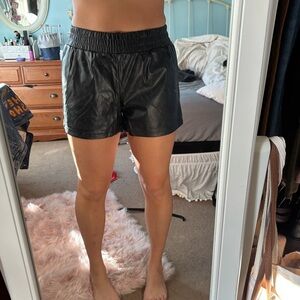 Faux leather shorts